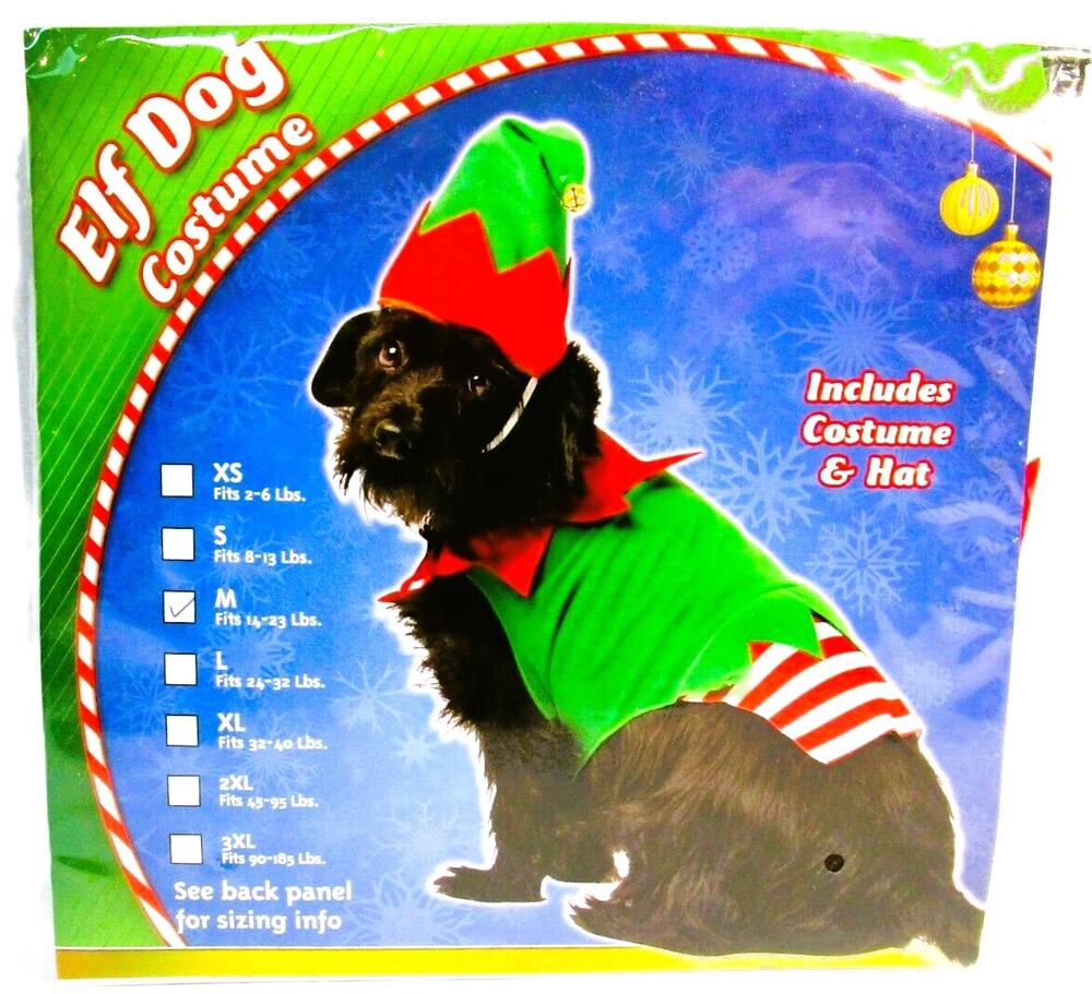 Rasta Imposta Pet Dog Christmas Costume with Hat Elf Size Medium